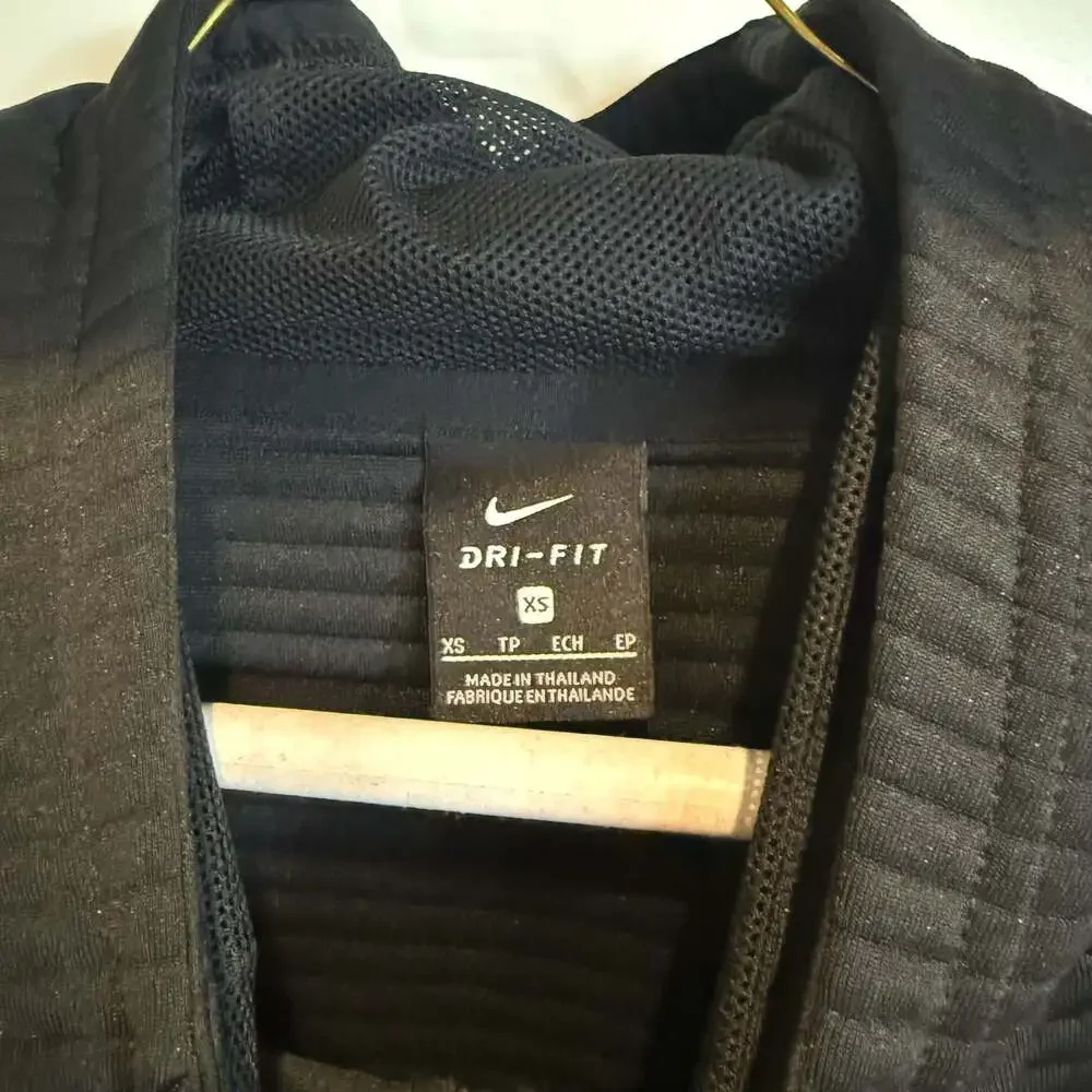 Nike Women's Dri-Fit Ribbed Full-Zip Hoodie Black - Picture 3 of 3
